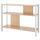 JÄTTESTA - JÄTTESTA Side table, white/light bamboo, 95x30 cm