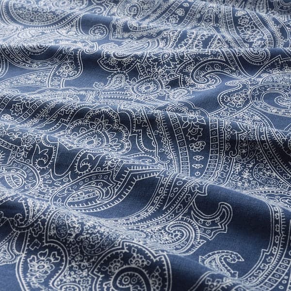 JÄTTEVALLMO - Duvet cover and 2 pillowcases, dark blue/white, 240x220/50x80 cm - best price from Maltashopper.com 20500544