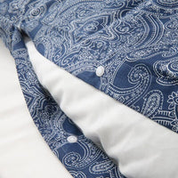 JÄTTEVALLMO - Duvet cover and 2 pillowcases, dark blue/white, 240x220/50x80 cm - best price from Maltashopper.com 20500544