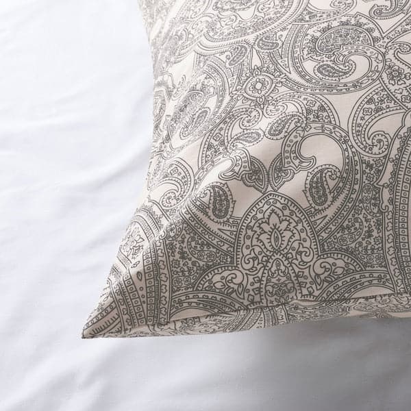 JÄTTEVALLMO - Pillowcase, beige/dark grey, 50x80 cm - best price from Maltashopper.com 90501489