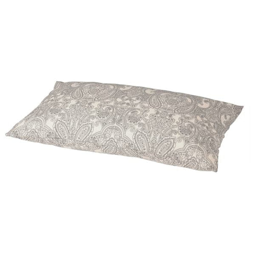 JÄTTEVALLMO - Pillowcase, beige/dark grey, 50x80 cm