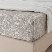 JÄTTEVALLMO Bed sheet - beige/dark grey 240x260 cm - best price from Maltashopper.com 30501500