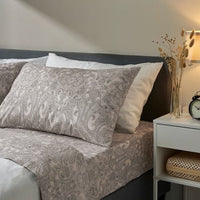 JÄTTEVALLMO Bed sheet - beige/dark grey 240x260 cm - best price from Maltashopper.com 30501500