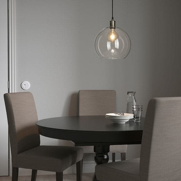 Ikea JAKOBSBYN / JÄLLBY - Pendant lamp, clear glass/nickel-plated