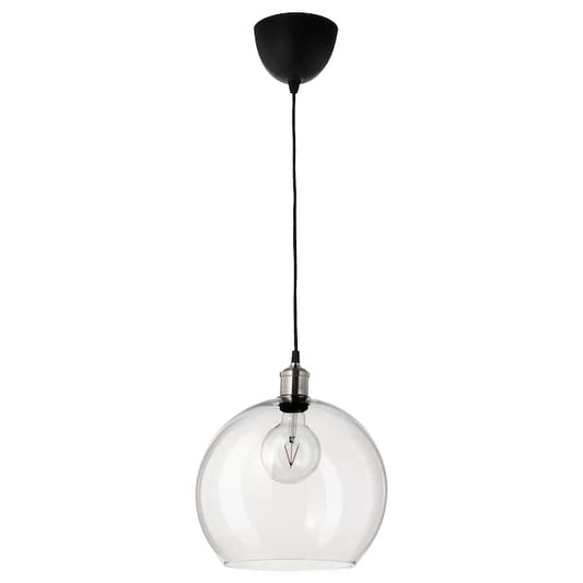 Ikea JAKOBSBYN / JÄLLBY - Pendant lamp, clear glass/nickel-plated