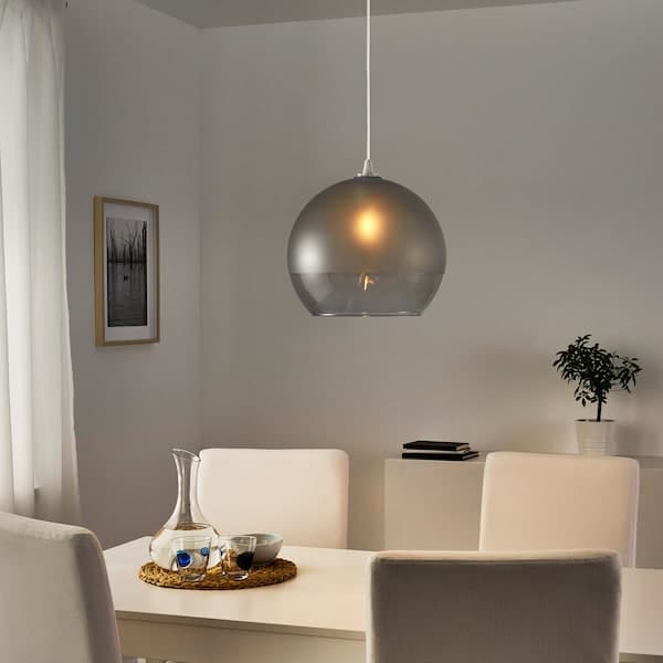 JAKOBSBYN - Pendant lamp shade, frosted glass/grey, 30 cm - best price from Maltashopper.com 90473325