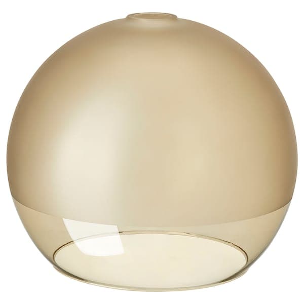 JAKOBSBYN - Pendant lamp shade, frosted glass/light brown