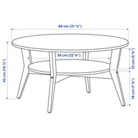 JAKOBSFORS - Coffee table, oak veneer, 80 cm - best price from Maltashopper.com 90500121
