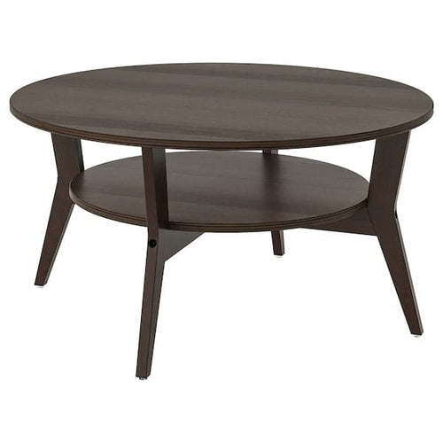 JAKOBSFORS - Coffee table, dark brown stained oak veneer, 80 cm