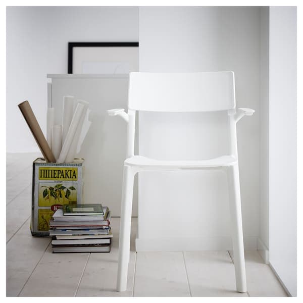 JANINGE Chair with armrests - white