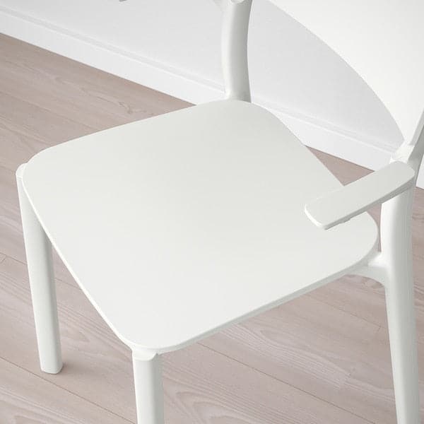 JANINGE Chair with armrests - white