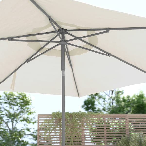 JOGGESÖ - Parasol with base, light grey-beige/Huvön grey, 300 cm - best price from Maltashopper.com 39495694