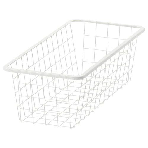 JONAXEL - Wire basket, white, 25x51x15 cm