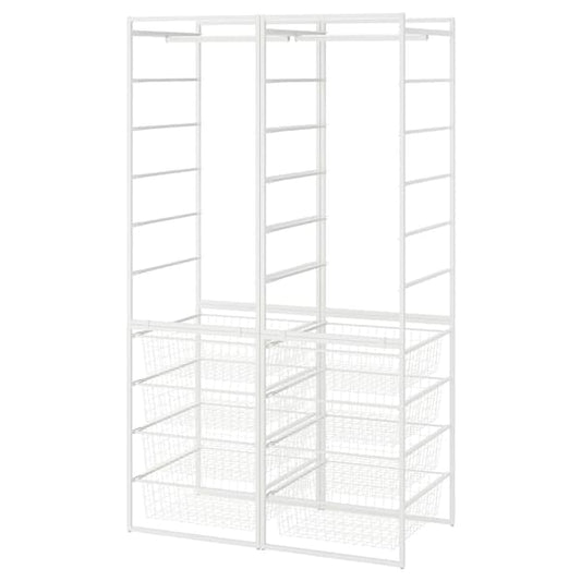 JONAXEL - Wardrobe combination, white, 99x51x173 cm - best price from Maltashopper.com 49297660