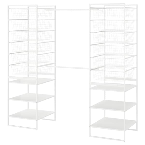 JONAXEL - Wardrobe combination, white, 142-178x51x173 cm - best price from Maltashopper.com 79305102
