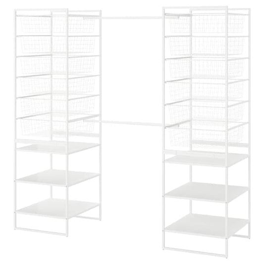 JONAXEL - Wardrobe combination, white, 142-178x51x173 cm - best price from Maltashopper.com 79305102