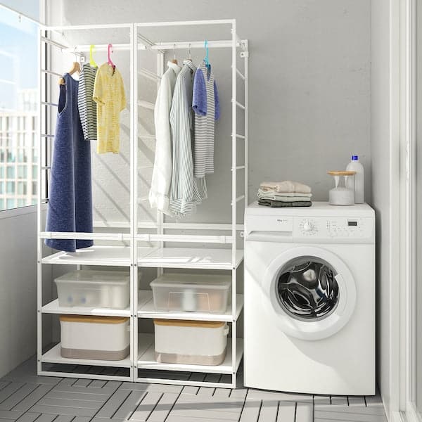JONAXEL - Wardrobe combination, white, 99x51x173 cm - best price from Maltashopper.com 09297657