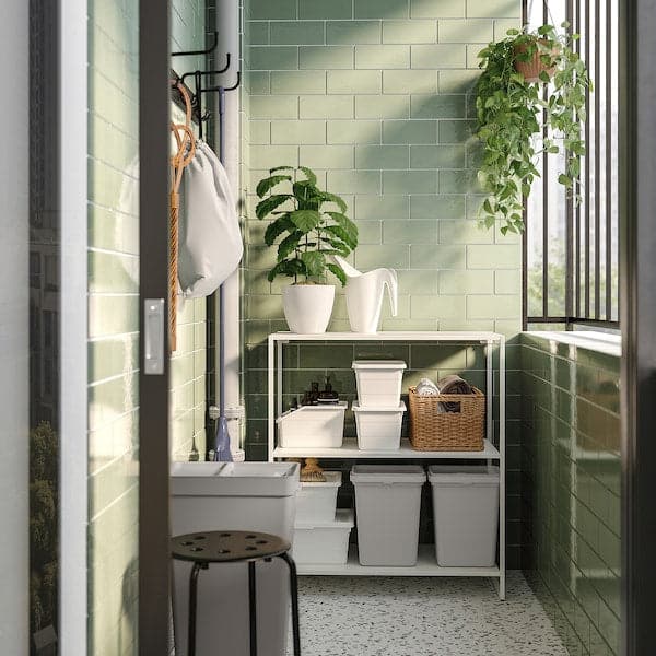 Ikea JOSTEIN - Shelf, metal / in / outdoor white,77x40 cm