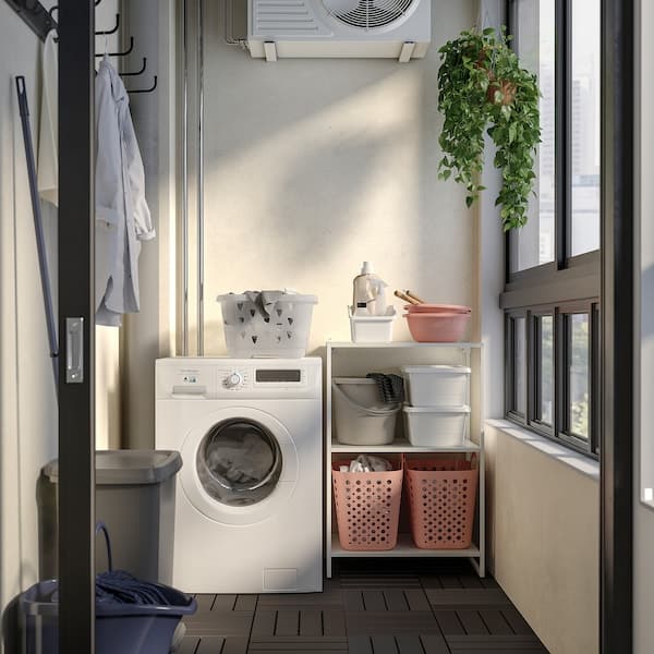 Ikea JOSTEIN - Shelf, metal / in / outdoor white,57x40 cm ,