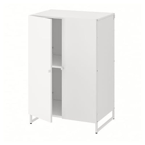 JOSTEIN - Shelving unit with doors, in / outdoor / white,61x44x90 cm
