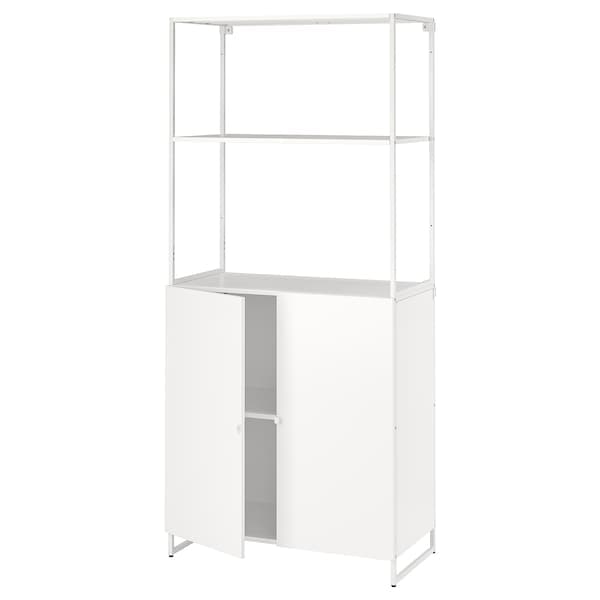 JOSTEIN - Shelving unit with doors, in / outdoor / white,81x44x180 cm - best price from Maltashopper.com 49437241