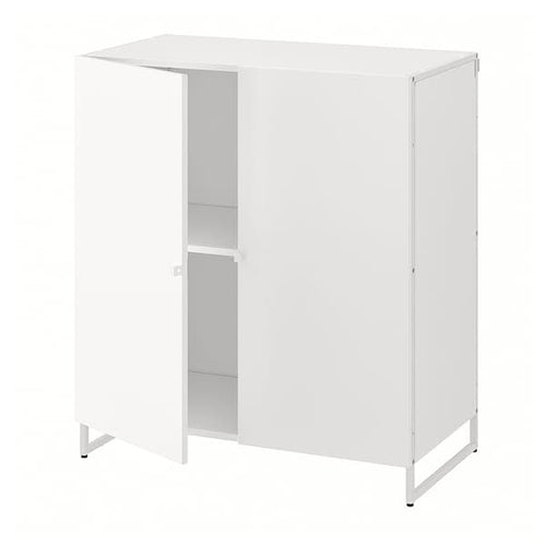 JOSTEIN - Shelving unit with doors, in / outdoor / white,81x44x90 cm