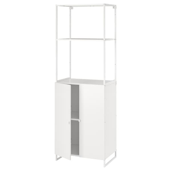 JOSTEIN - Shelving unit with doors, in / outdoor / white,61x44x180 cm , - best price from Maltashopper.com 09437238