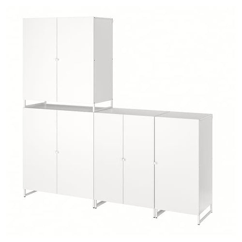JOSTEIN - Shelf with doors, indoor/outdoor/white, 182x44x180 cm