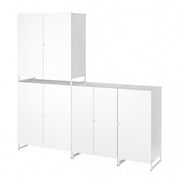 JOSTEIN - Shelf with doors, indoor/outdoor/white, 182x44x180 cm