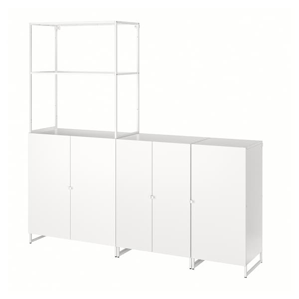 JOSTEIN - Shelf with doors, indoor/outdoor/white, 182x44x180 cm