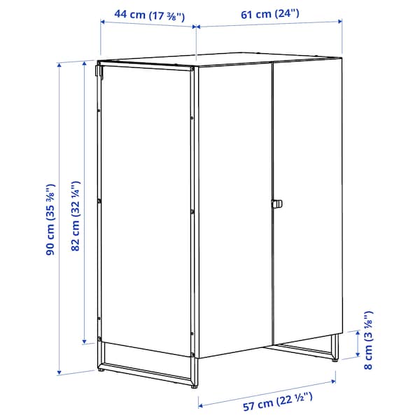 JOSTEIN - Shelving unit with doors, in / outdoor / white,61x44x90 cm - best price from Maltashopper.com 39437166