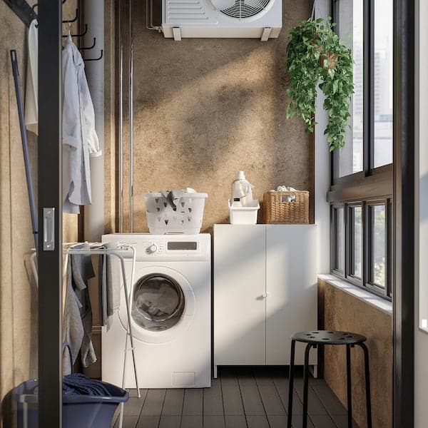 Ikea JOSTEIN - Shelving unit with doors, in / outdoor / white,61x44x90 cm