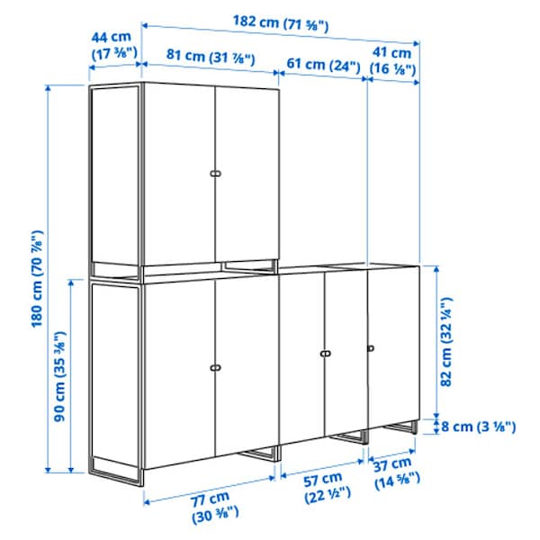 JOSTEIN - Shelf with doors, indoor/outdoor/white, 182x44x180 cm - best price from Maltashopper.com 39437294