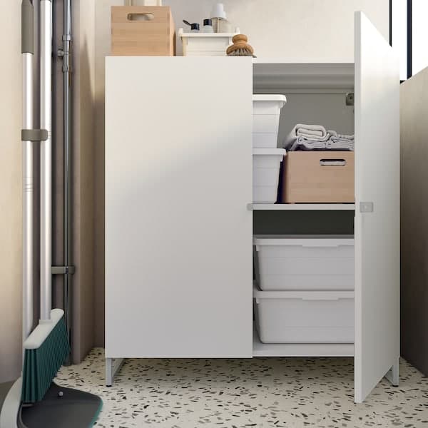 Ikea JOSTEIN - Shelving unit with doors, in / outdoor / white,81x44x90 cm