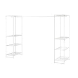 JOSTEIN shelving unit with clothes rod, in/outdoor/wire white, 61x166/270x180 cm
