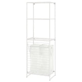 JOSTEIN shelving unit with bags, in/outdoor wire/transparent white, 61x40/76x180 cm
