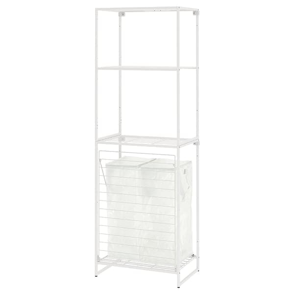 JOSTEIN - Shelf with bags, for indoor / outdoor metal wire / transparent white,61x40/76x180 cm