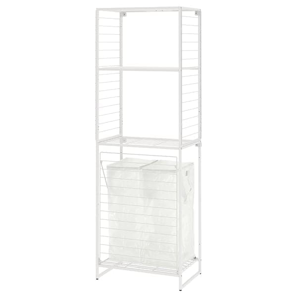 JOSTEIN - Shelf with bags / grid, indoor / outdoor metal wire / transparent white,62x40/76x180 cm - best price from Maltashopper.com 59437274