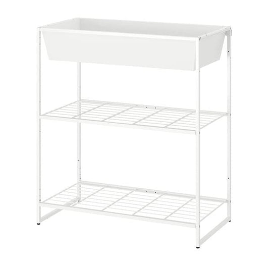 Ikea JOSTEIN - Shelving unit with storage, in / outdoor / white metal wire,81x40x90 cm