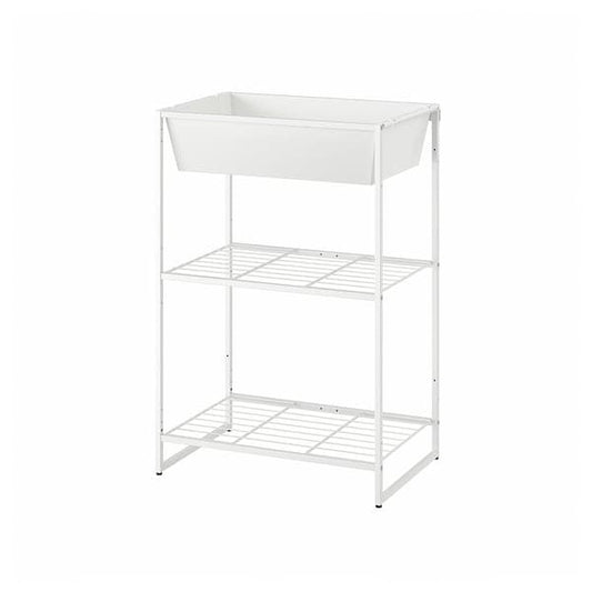 Ikea JOSTEIN - Shelving unit with storage, in / outdoor / white metal wire,61x40x90 cm
