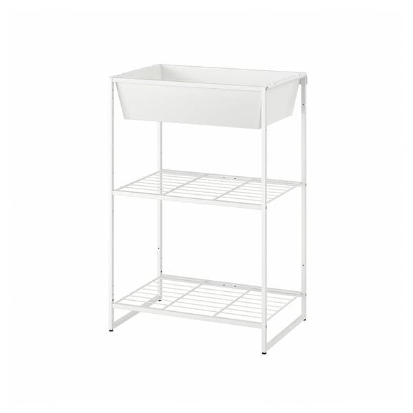 Ikea JOSTEIN - Shelving unit with storage, in / outdoor / white metal wire,61x40x90 cm