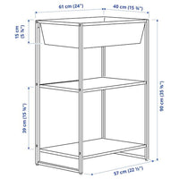 JOSTEIN - Shelving unit with storage, in / outdoor / white metal,61x40x90 cm - best price from Maltashopper.com 29437181