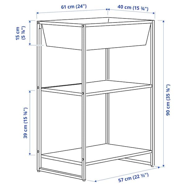 Ikea JOSTEIN - Shelving unit with storage, in / outdoor / white metal,61x40x90 cm