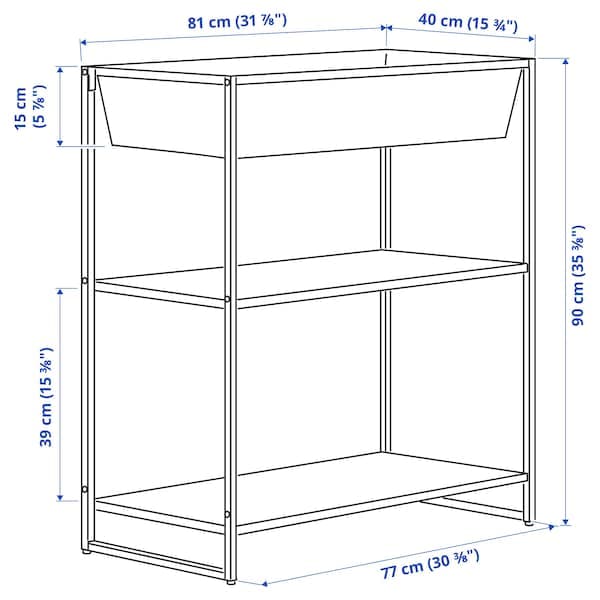 Ikea JOSTEIN - Shelving unit with storage, in / outdoor / white metal,81x40x90 cm