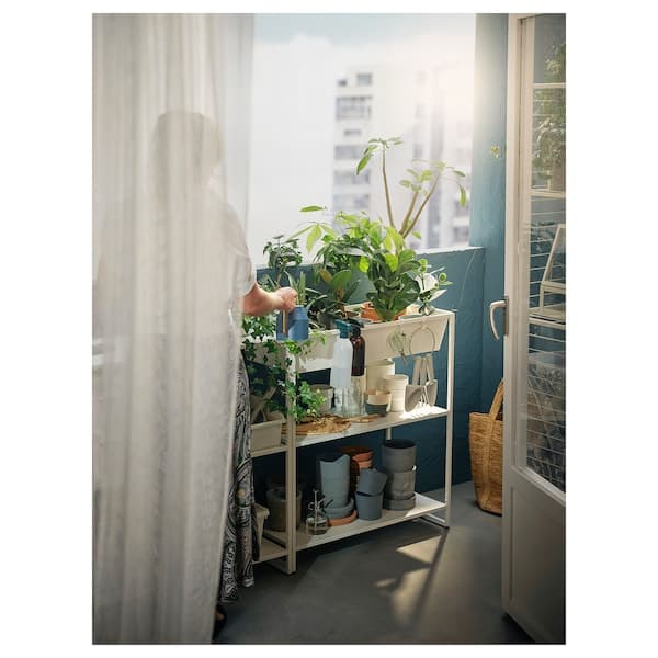 JOSTEIN - Shelving unit with storage, in / outdoor / white metal,81x40x90 cm - best price from Maltashopper.com 59437194