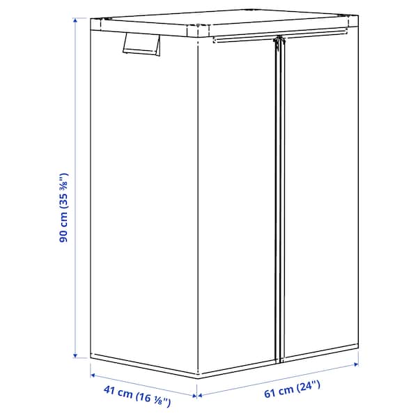 Ikea JOSTEIN - Shelving unit with cover, in / out metal wire / transparent white, 61x41x90 cm