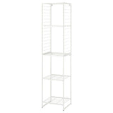 JOSTEIN shelving unit with grid, in/outdoor/wire white, 42x40x180 cm