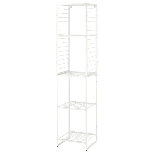 Ikea JOSTEIN - Shelving unit with grid, in / outdoor / white metal wire,42x40x180 cm