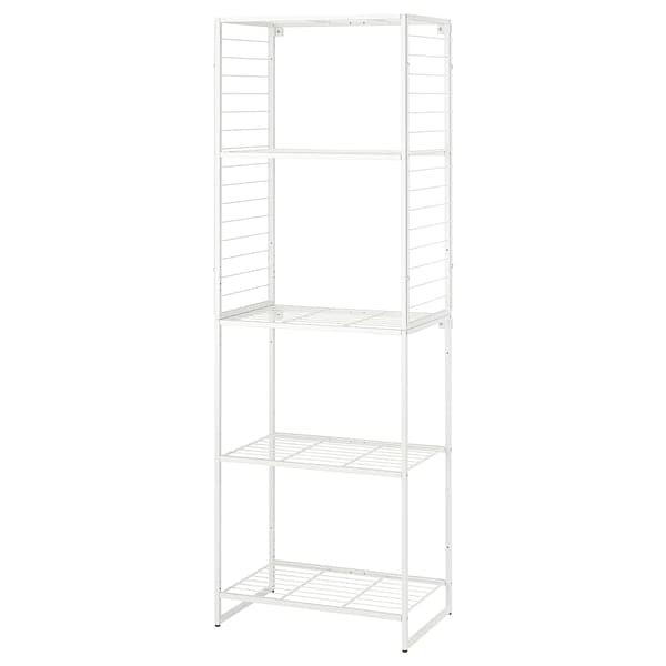 Ikea JOSTEIN - Shelving unit with grid, in / outdoor / white metal wire,62x40x180 cm