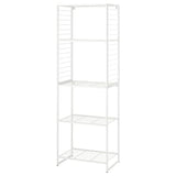JOSTEIN shelving unit with grid, in/outdoor/wire white, 62x40x180 cm
